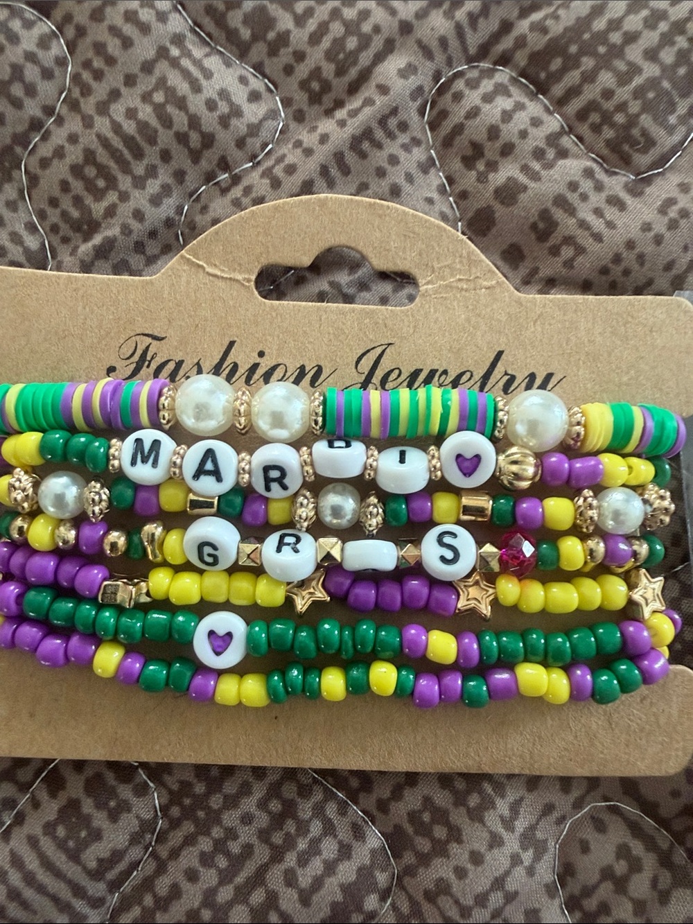 Multicolor Beaded Stretch Bracelet Set - floral earring post - Picture 2 of 5